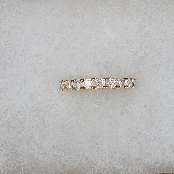 ❤️ 14K Yellow Gold Eternity Band with CZ - Picture 1 of 5